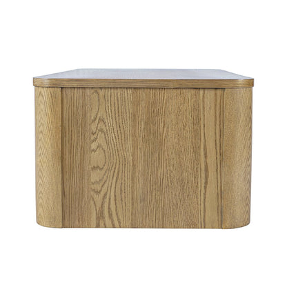 Janzen Contemporary Modern 50" Rolling Coffee Table with Open Storage Shelf