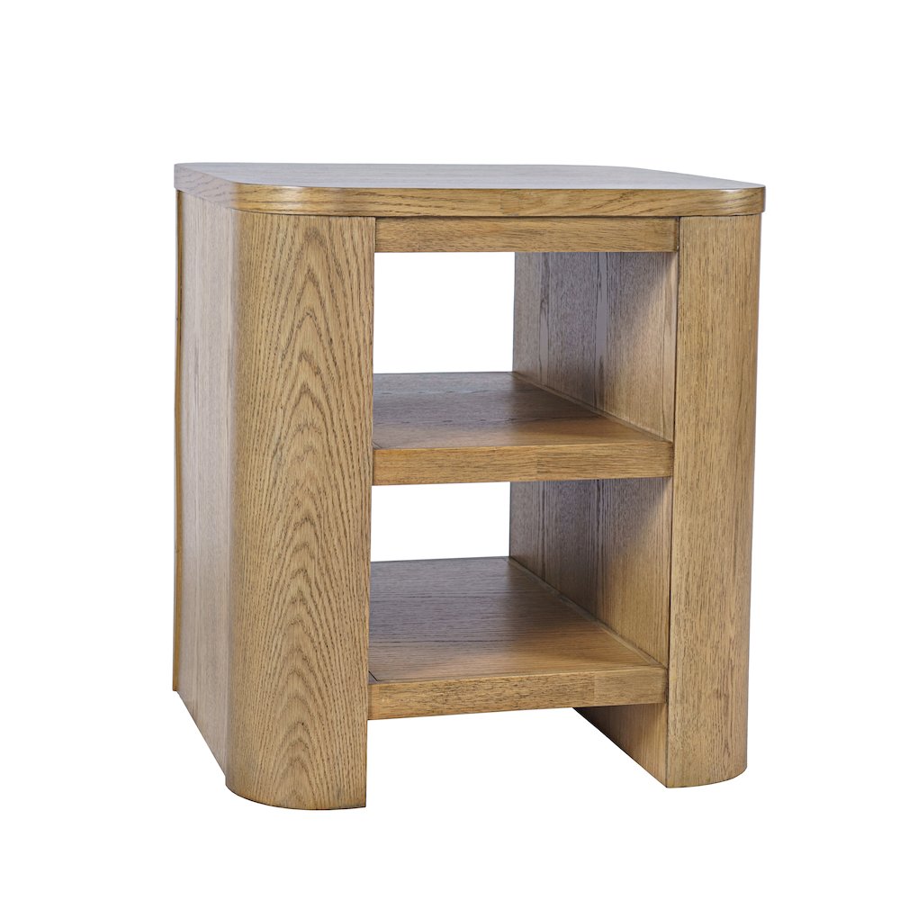 Janzen Contemporary Modern End Table with Open Storage and Rounded Corners