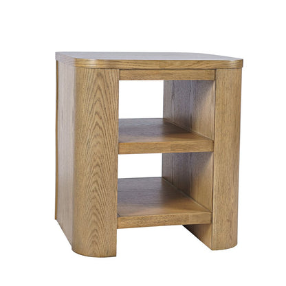 Janzen Contemporary Modern End Table with Open Storage and Rounded Corners