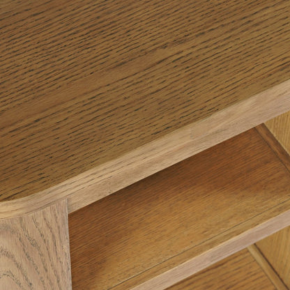 Janzen Contemporary Modern End Table with Open Storage and Rounded Corners