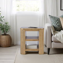 Janzen Contemporary Modern End Table with Open Storage and Rounded Corners