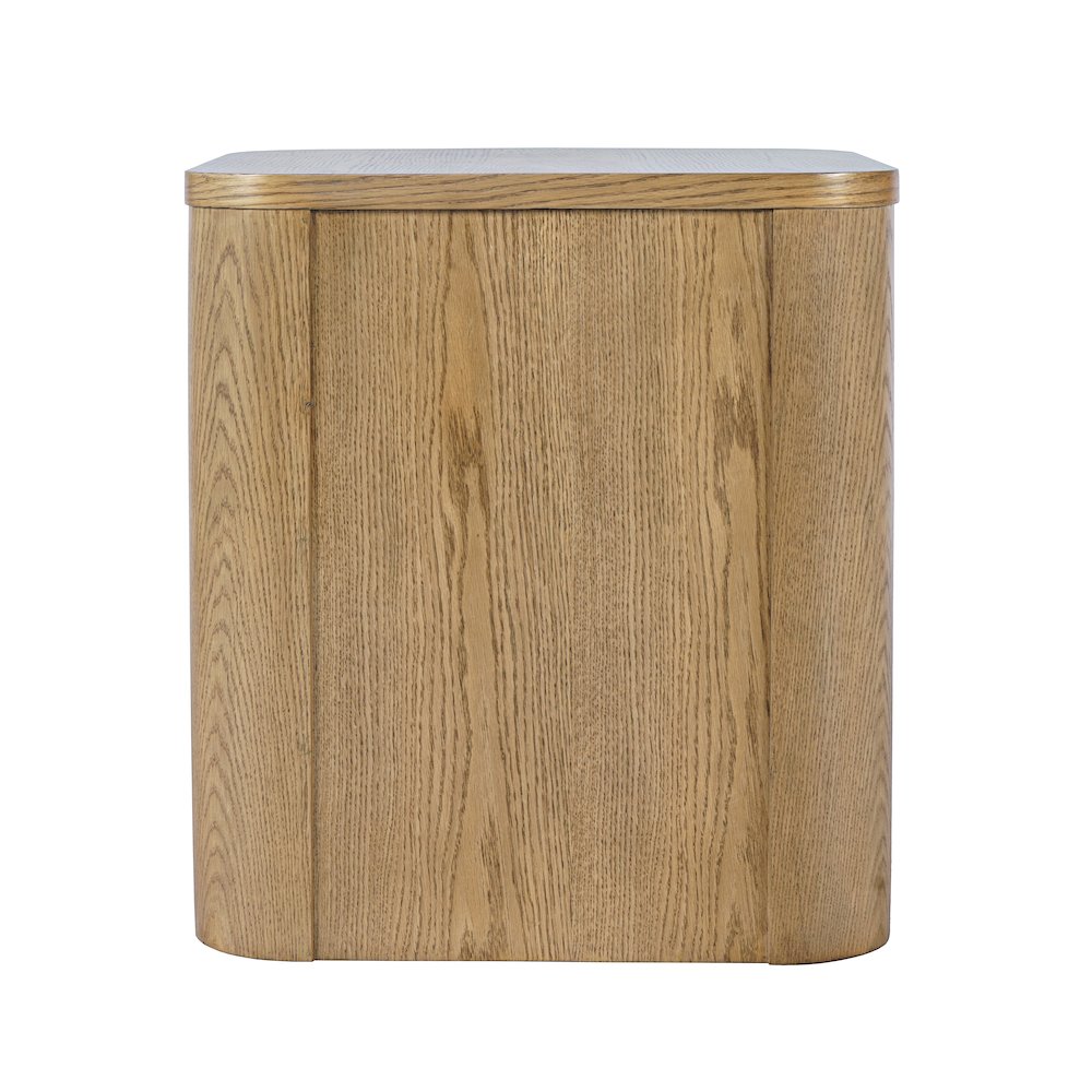 Janzen Contemporary Modern End Table with Open Storage and Rounded Corners