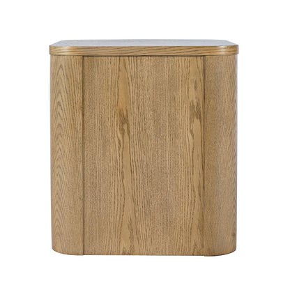 Janzen Contemporary Modern End Table with Open Storage and Rounded Corners