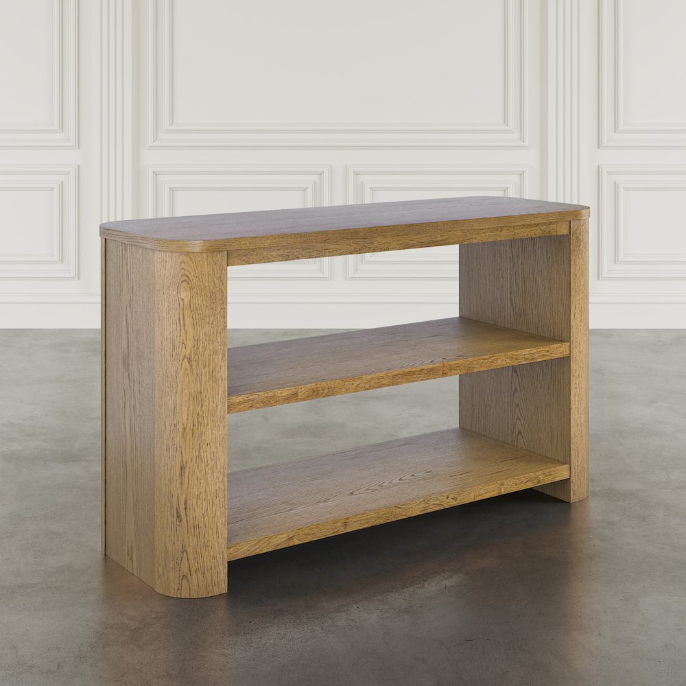 Janzen 50" Contemporary Modern Sofa Console Table with Open Storage Shelves