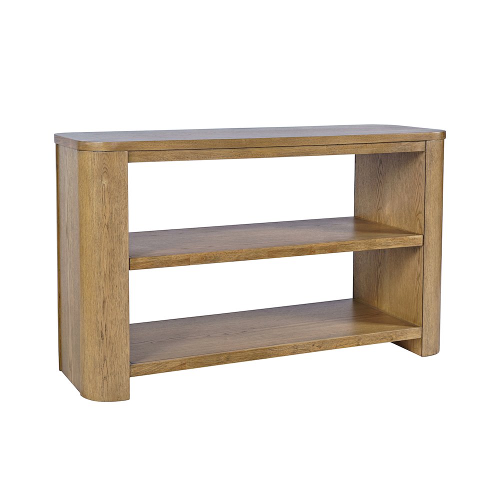 Janzen 50" Contemporary Modern Sofa Console Table with Open Storage Shelves