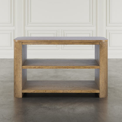 Janzen 50" Contemporary Modern Sofa Console Table with Open Storage Shelves