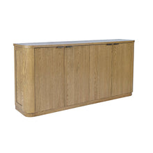 68" Minimalist Modern Curved Storage Console TV Cabinet with Adjustable Shelves