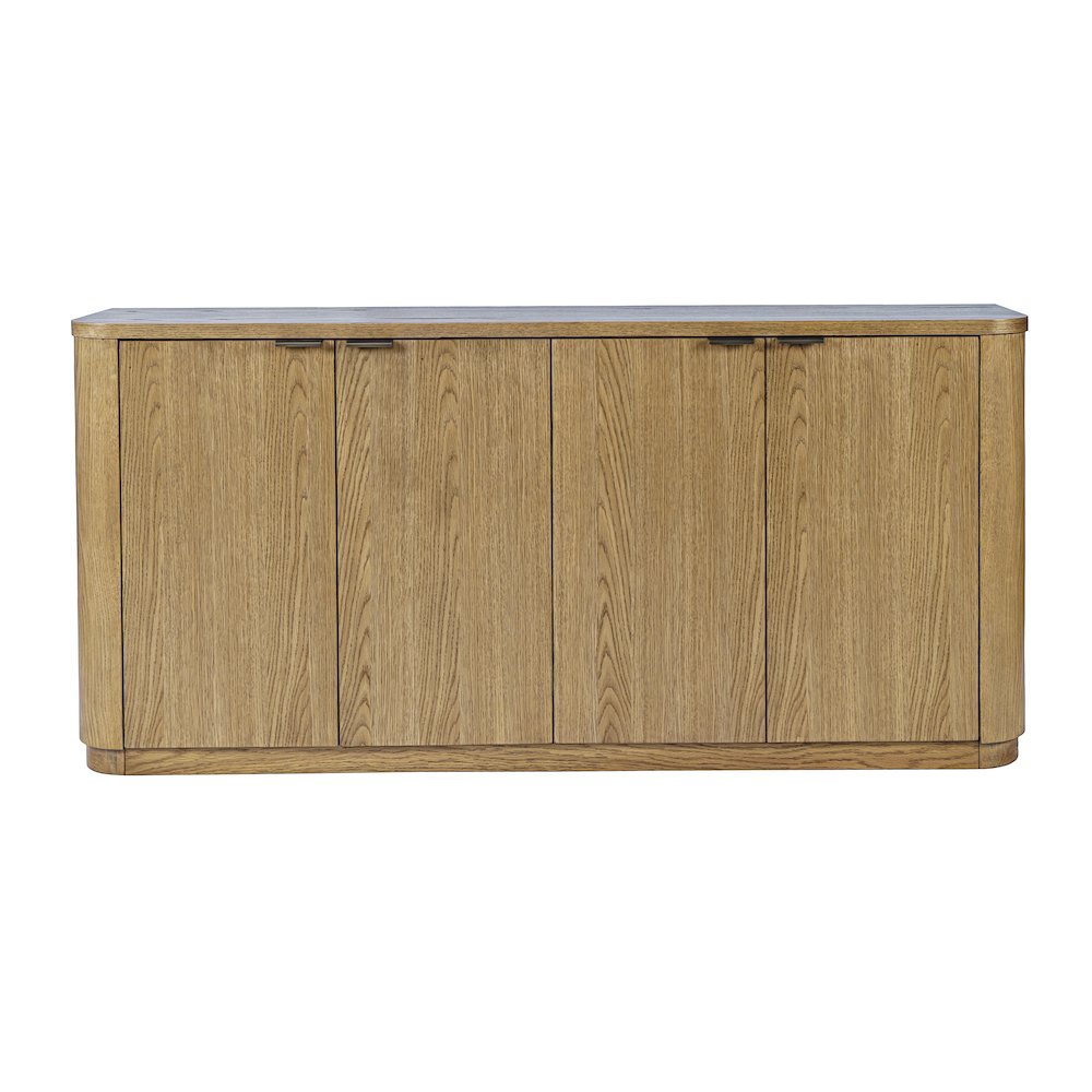 68" Minimalist Modern Curved Storage Console TV Cabinet with Adjustable Shelves