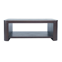Janzen Contemporary Modern 50" Rolling Coffee Table with Open Storage Shelf
