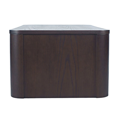 Janzen Contemporary Modern 50" Rolling Coffee Table with Open Storage Shelf