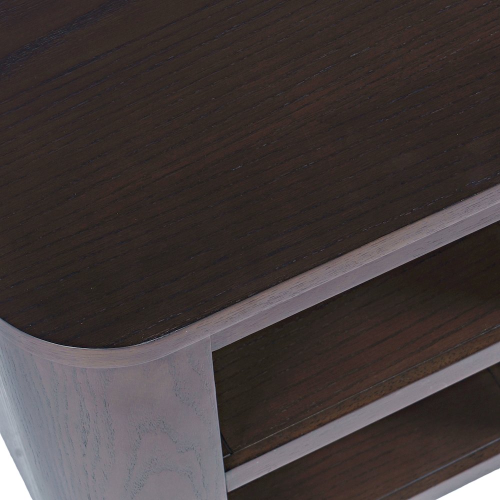 Janzen Contemporary Modern End Table with Open Storage and Rounded Corners