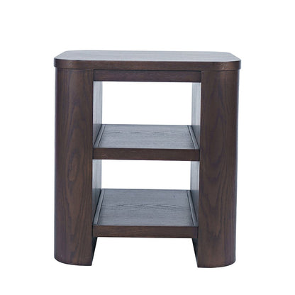 Janzen Contemporary Modern End Table with Open Storage and Rounded Corners