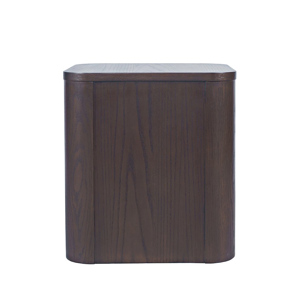 Janzen Contemporary Modern End Table with Open Storage and Rounded Corners