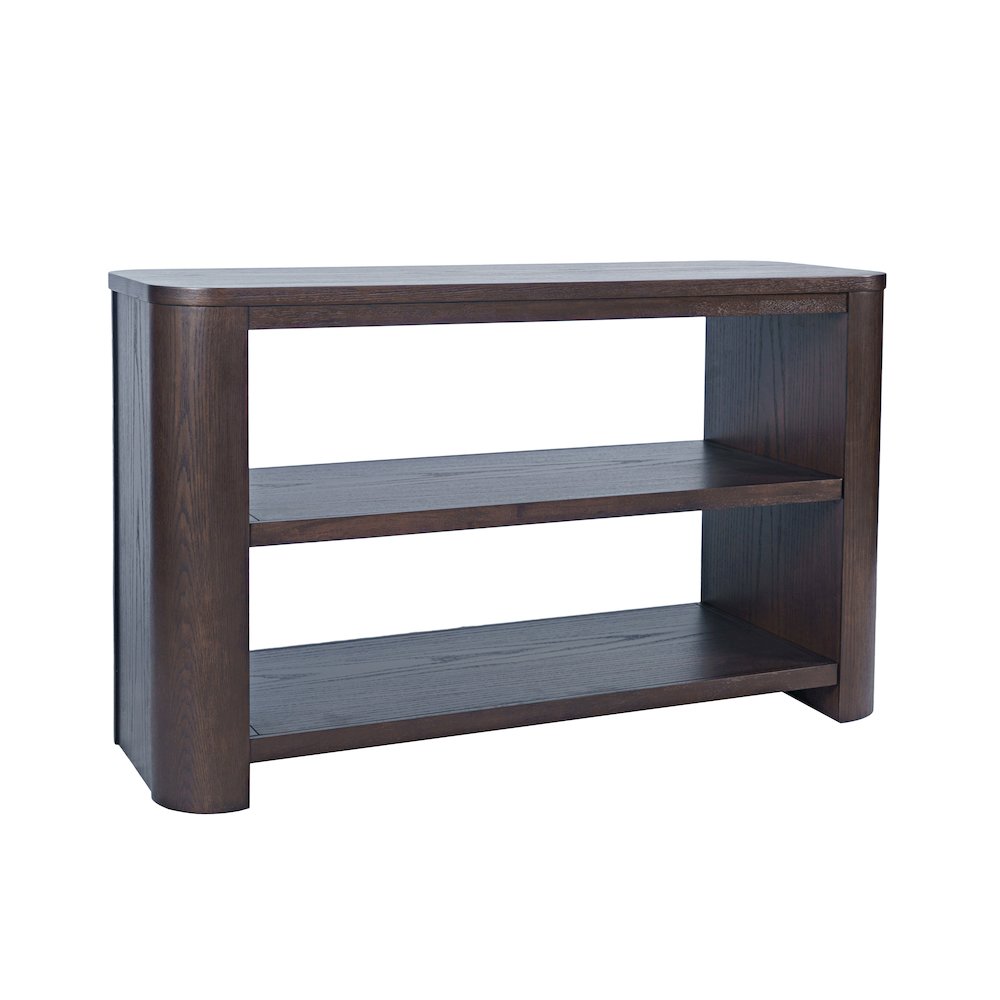 Janzen 50" Contemporary Modern Sofa Console Table with Open Storage Shelves