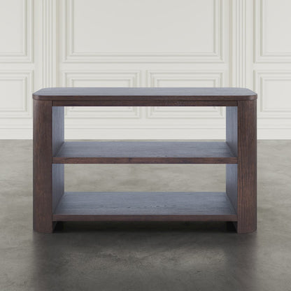 Janzen 50" Contemporary Modern Sofa Console Table with Open Storage Shelves