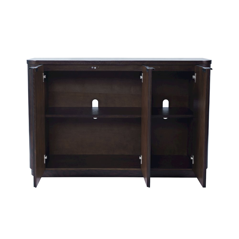 50" Minimalist Modern Curved Storage Console TV Cabinet with Adjustable Shelves