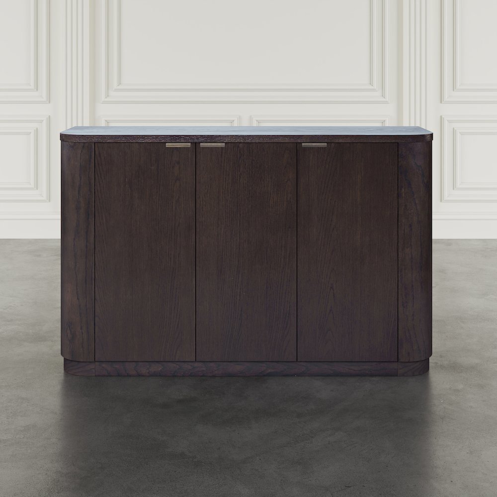 50" Minimalist Modern Curved Storage Console TV Cabinet with Adjustable Shelves