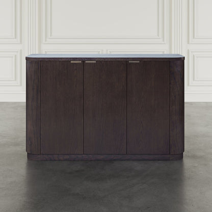50" Minimalist Modern Curved Storage Console TV Cabinet with Adjustable Shelves