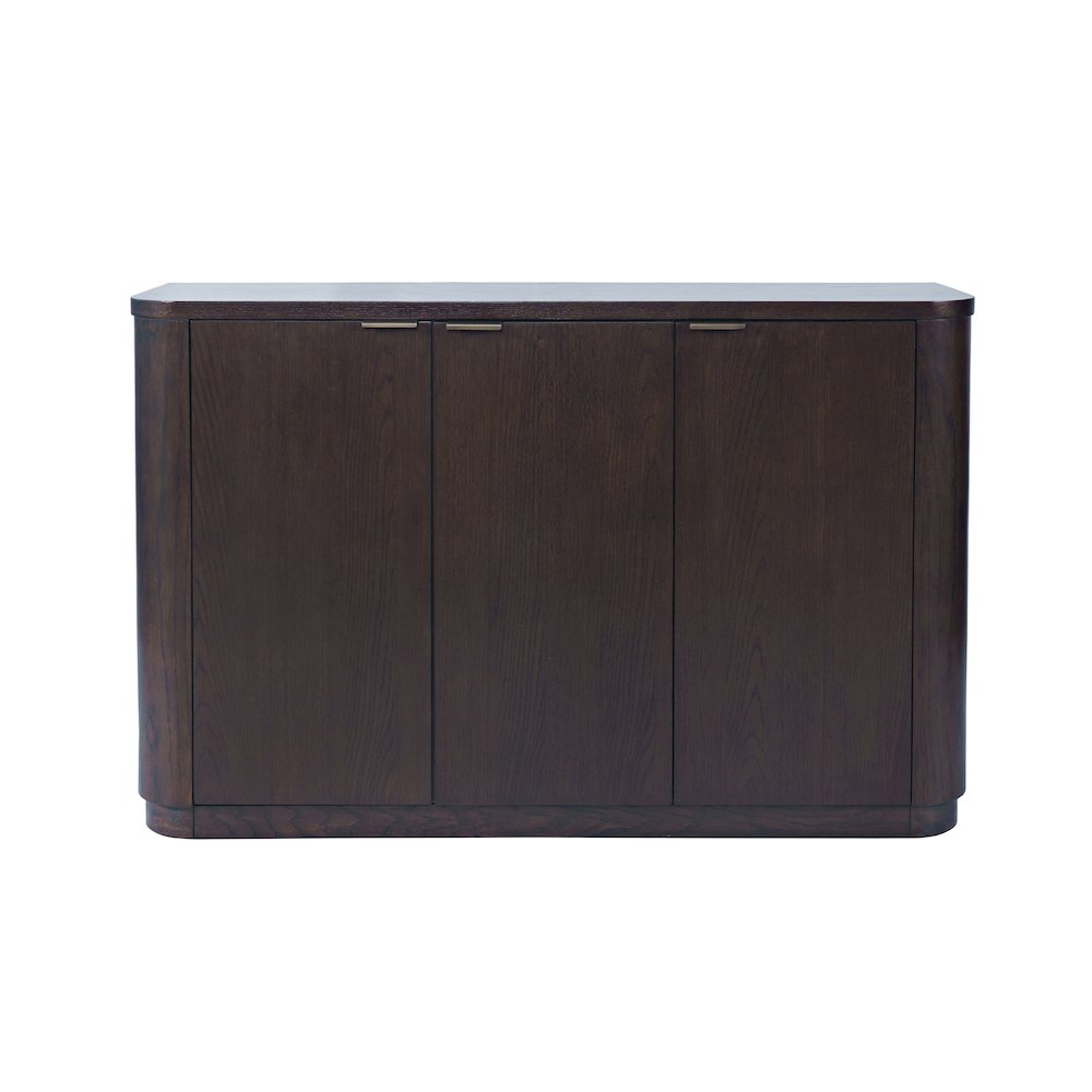 50" Minimalist Modern Curved Storage Console TV Cabinet with Adjustable Shelves