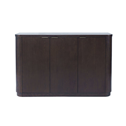 50" Minimalist Modern Curved Storage Console TV Cabinet with Adjustable Shelves