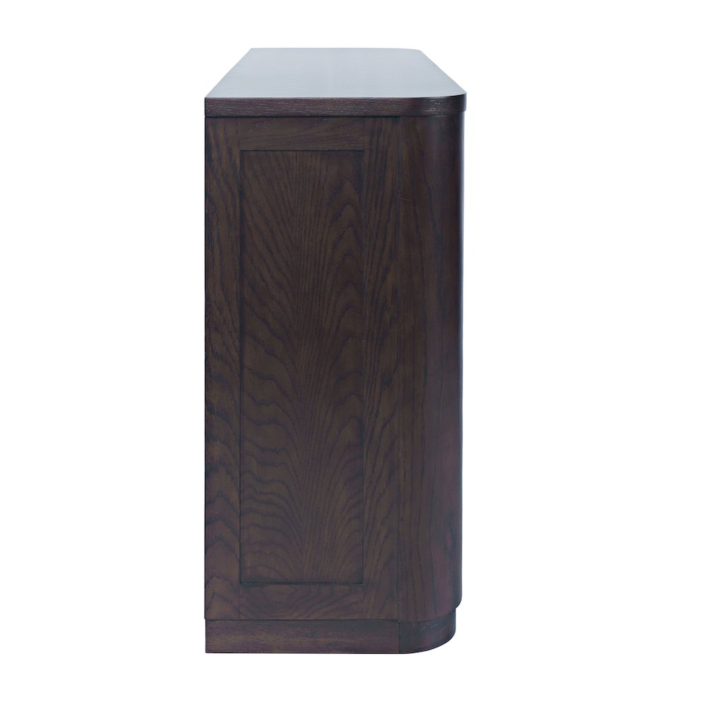 50" Minimalist Modern Curved Storage Console TV Cabinet with Adjustable Shelves