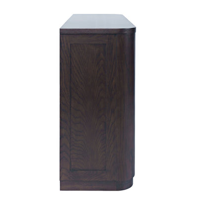 50" Minimalist Modern Curved Storage Console TV Cabinet with Adjustable Shelves