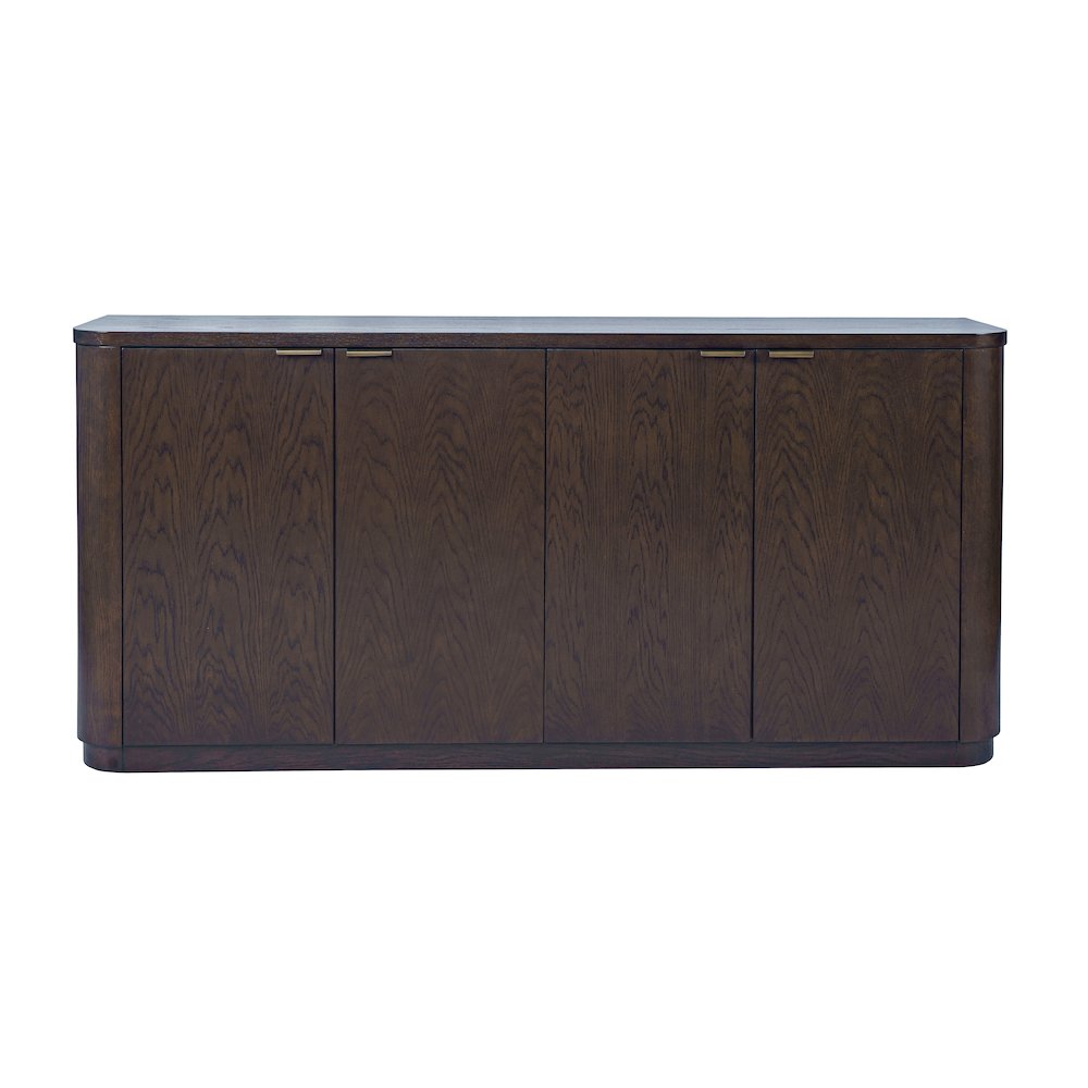 68" Minimalist Modern Curved Storage Console TV Cabinet with Adjustable Shelves