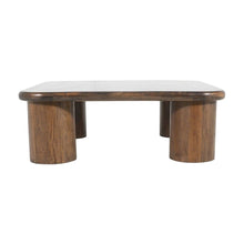 Solid Mango Wood Square Coffee Table for Living Room, Modern, Dark Brown