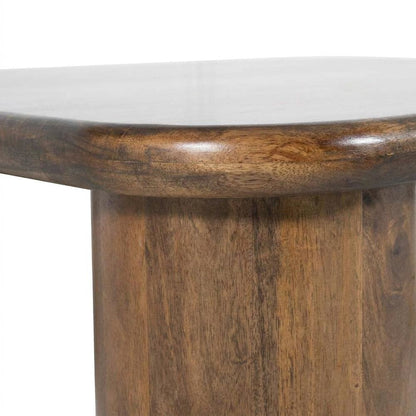 Solid Mango Wood Square Coffee Table for Living Room, Modern, Dark Brown
