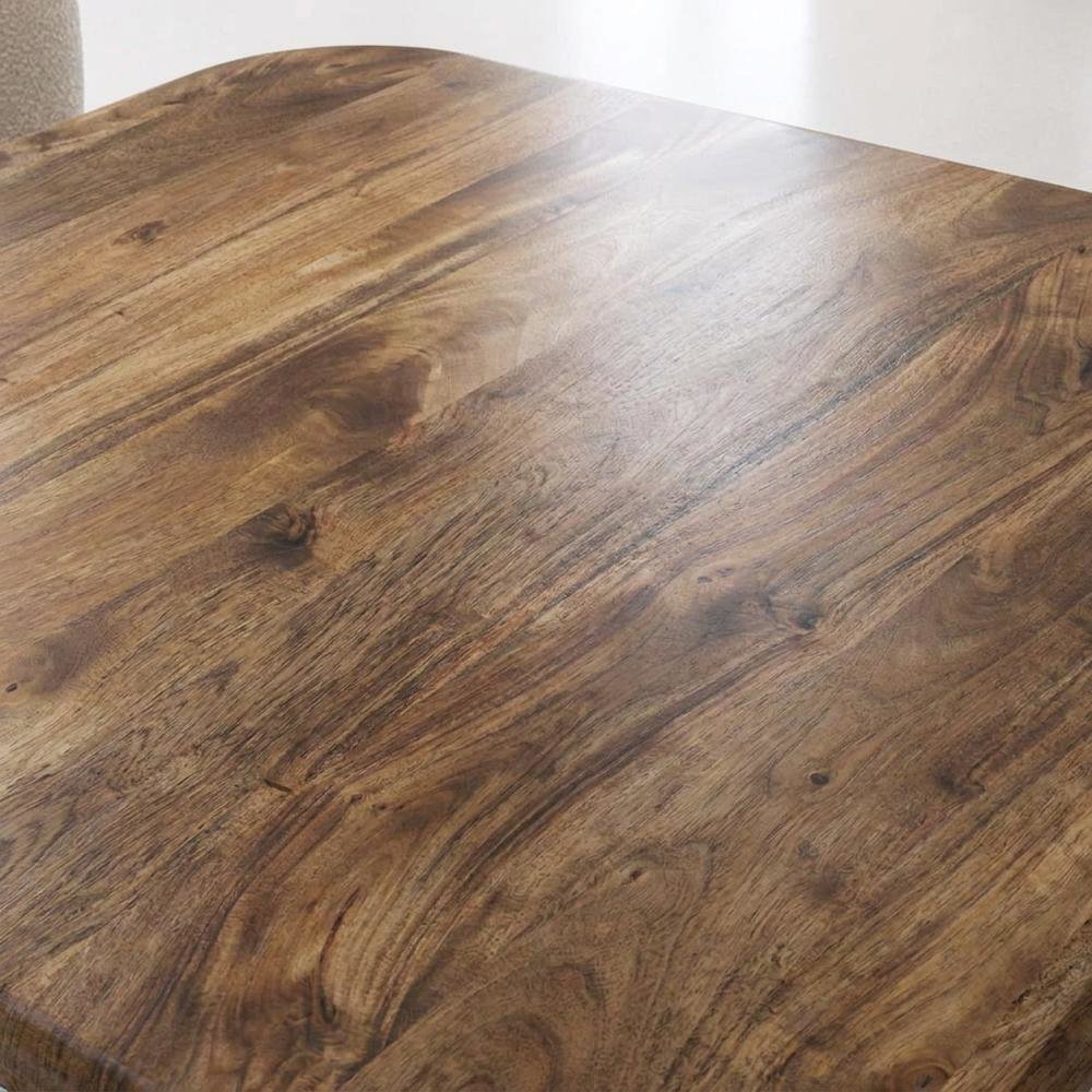 Solid Mango Wood Square Coffee Table for Living Room, Modern, Dark Brown