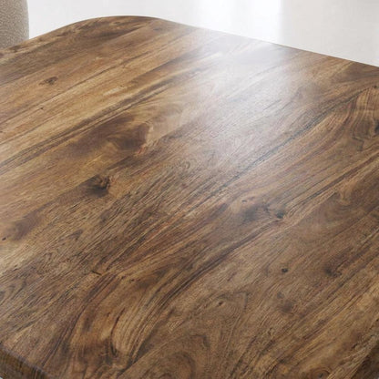 Solid Mango Wood Square Coffee Table for Living Room, Modern, Dark Brown