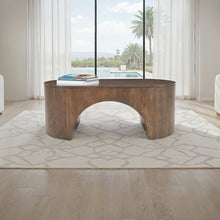 Luna 48" Modern Architectural Pedestal Curved Coffee Table