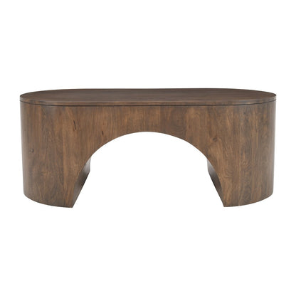 Luna 48" Modern Architectural Pedestal Curved Coffee Table