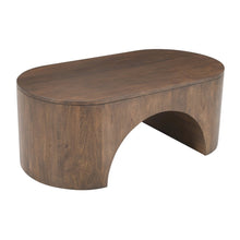 Luna 48" Modern Architectural Pedestal Curved Coffee Table