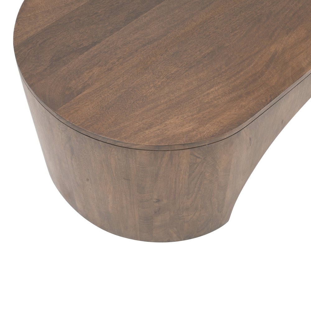 Luna 48" Modern Architectural Pedestal Curved Coffee Table
