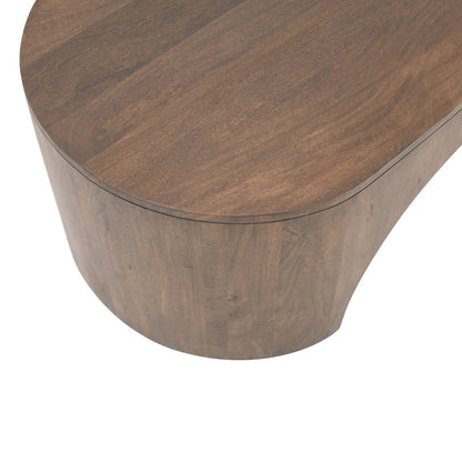 Luna 48" Modern Architectural Pedestal Curved Coffee Table