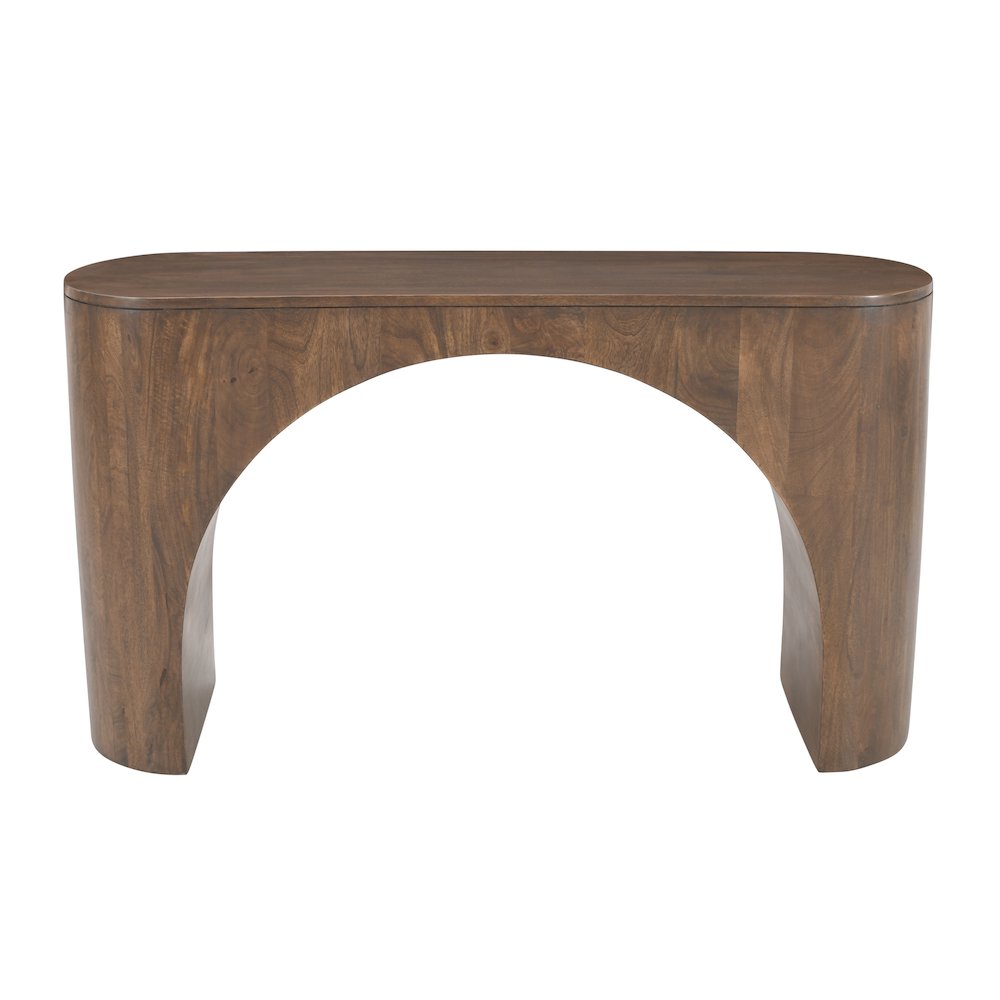 Luna Modern Architectural Pedestal Curved Console Sofa Table