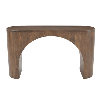 Luna Modern Architectural Pedestal Curved Console Sofa Table
