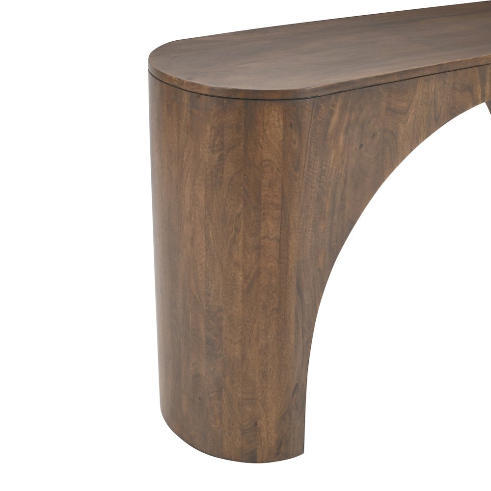 Luna Modern Architectural Pedestal Curved Console Sofa Table