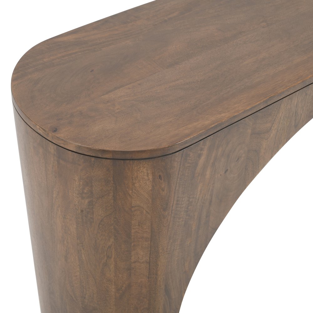 Luna Modern Architectural Pedestal Curved Console Sofa Table