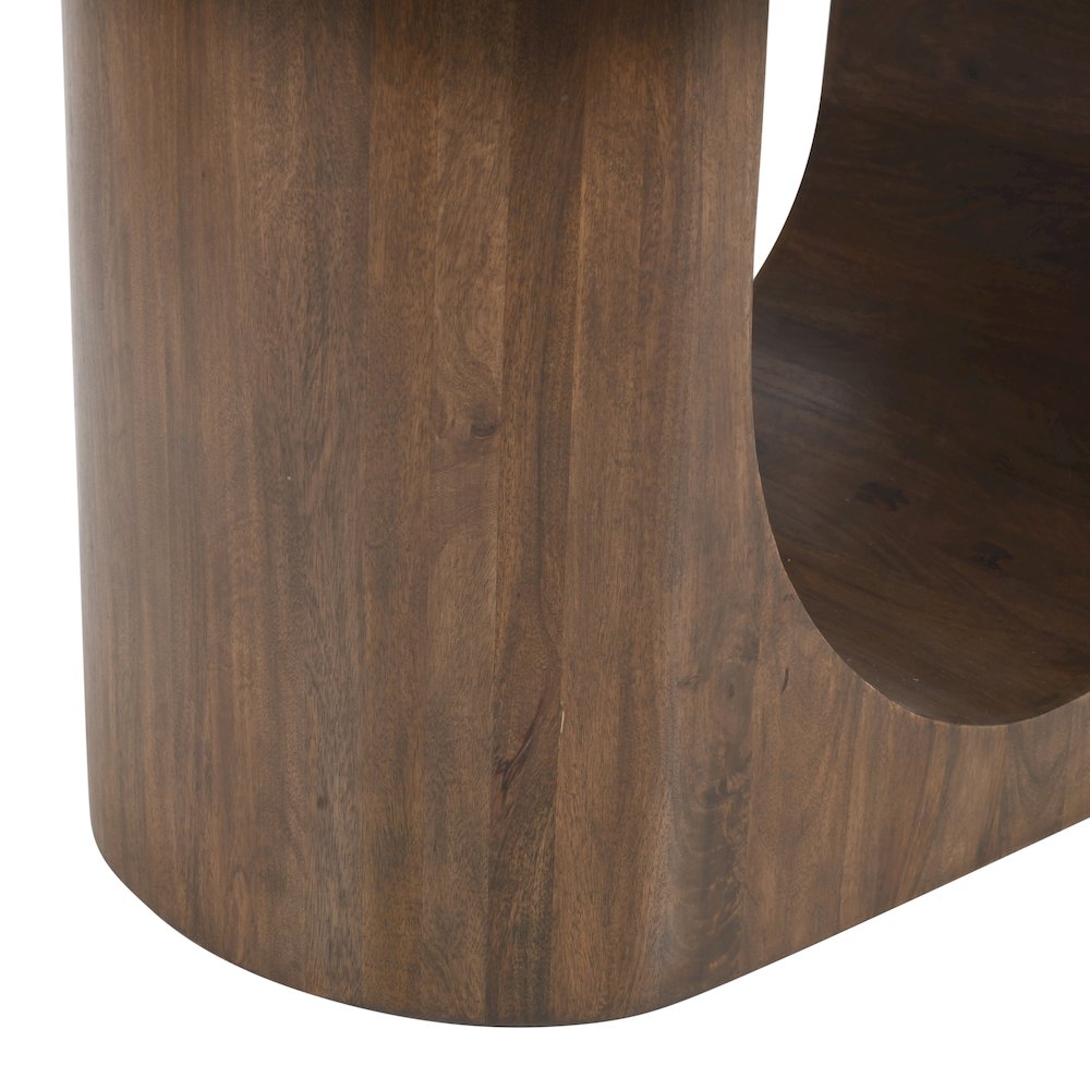 Luna 70" Modern Architectural Pedestal Curved Dining Table