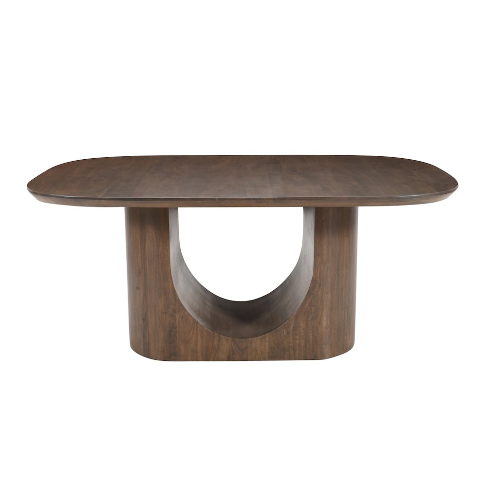 Luna 70" Modern Architectural Pedestal Curved Dining Table