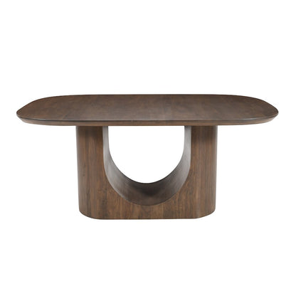 Luna 70" Modern Architectural Pedestal Curved Dining Table