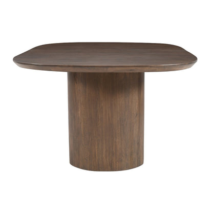 Luna 70" Modern Architectural Pedestal Curved Dining Table