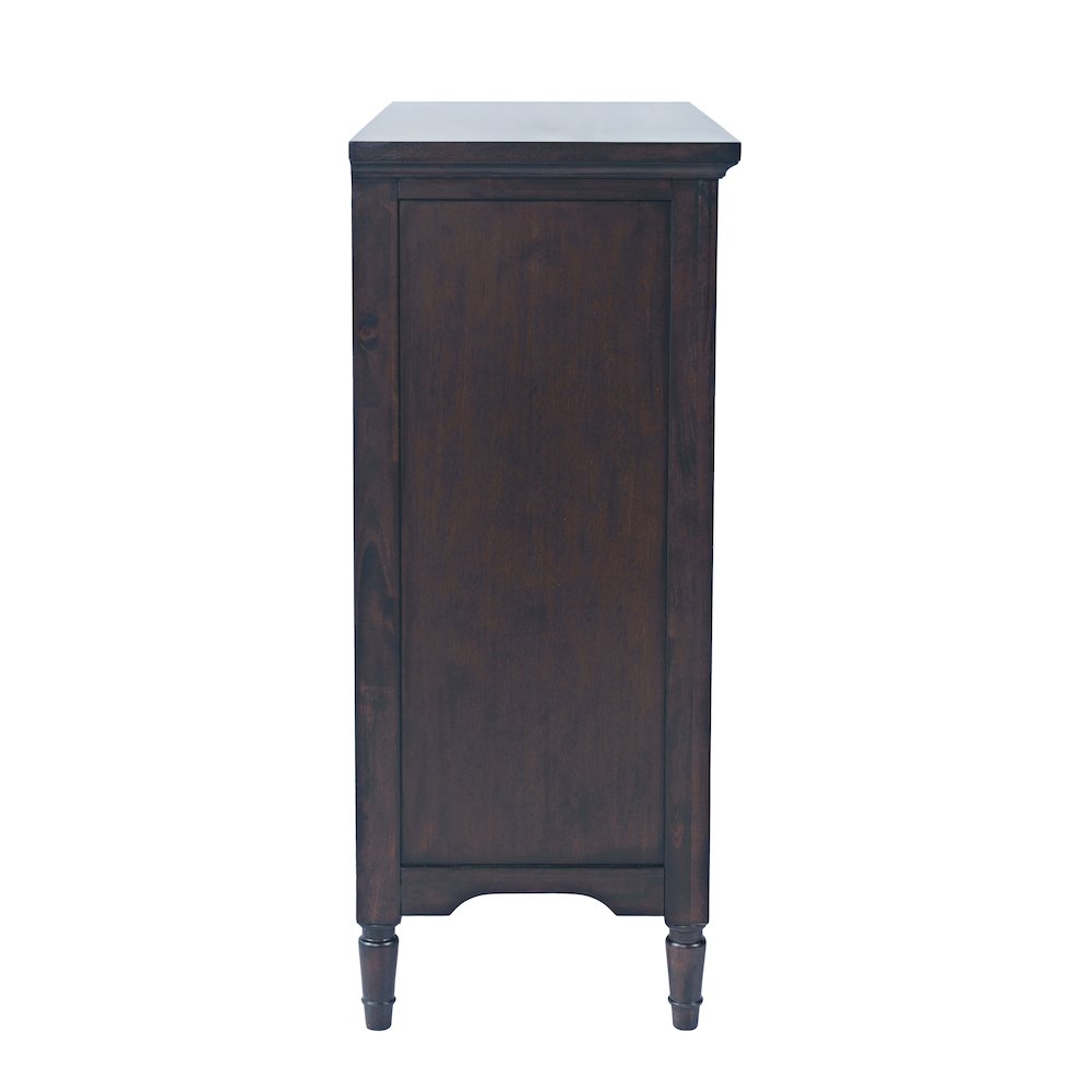 32" Slat Panel Door Accent Cabinet -Transitional Storage with Adjustable Shelves