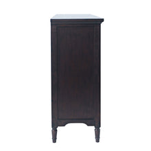 58" Slat Panel Door Sideboard Cabinet - Transitional Storage, Adjustable Shelves