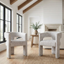 Gwen Modern Luxury Jacquard Fabric Sculpture Armchair - Set of 2