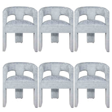 Gwen Modern Luxury Jacquard Fabric Sculpture Armchair - Set of 6