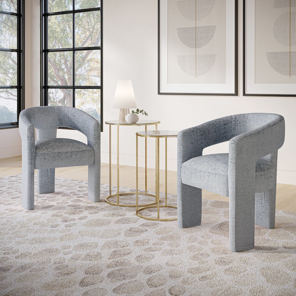 Gwen Modern Luxury Jacquard Fabric Upholstered Sculpture Armchair