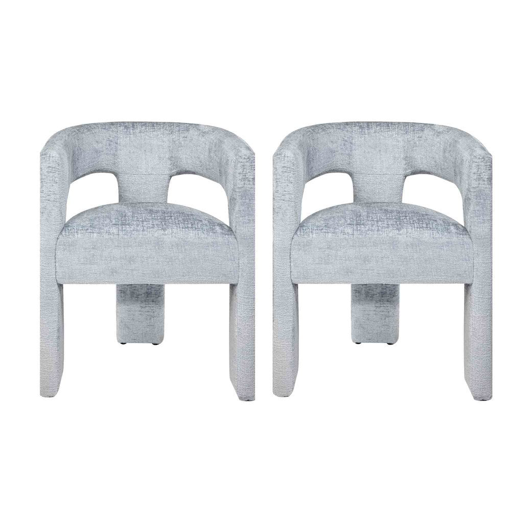Gwen Modern Luxury Jacquard Fabric Sculpture Armchair - Set of 2